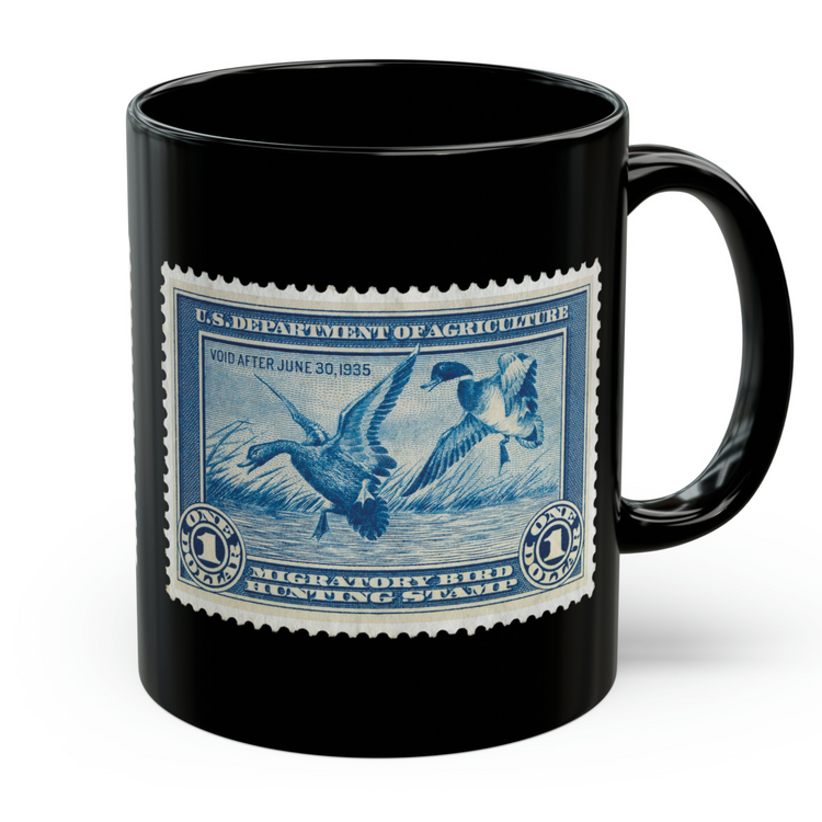 Official 1934-1935 Federal Duck Stamp - Black Mug