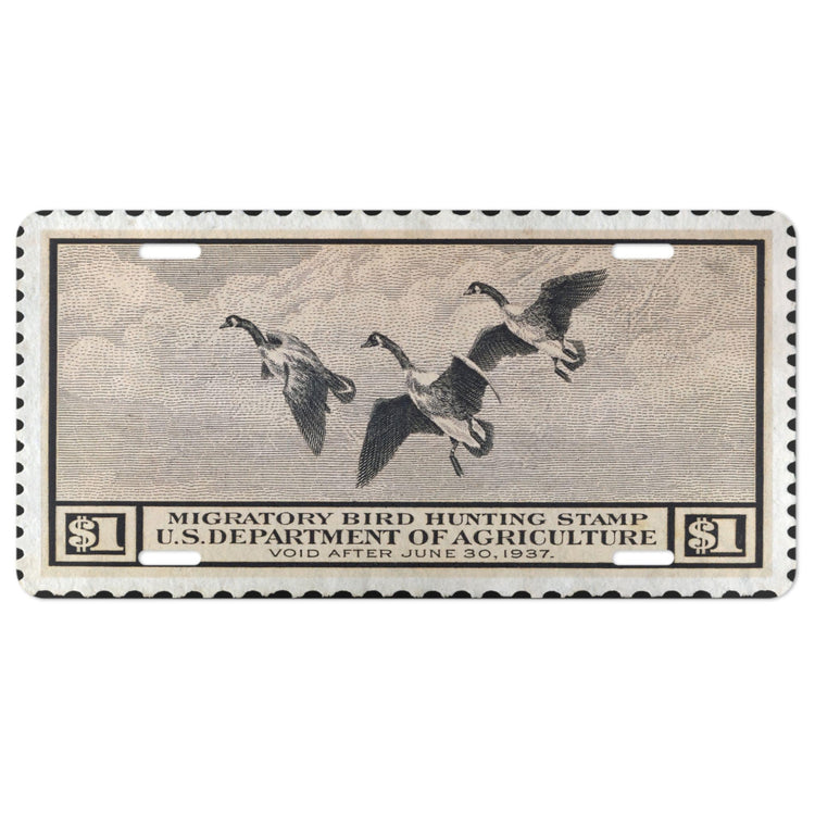 Official 1936 - 1937 Federal Duck Stamp - License Plate