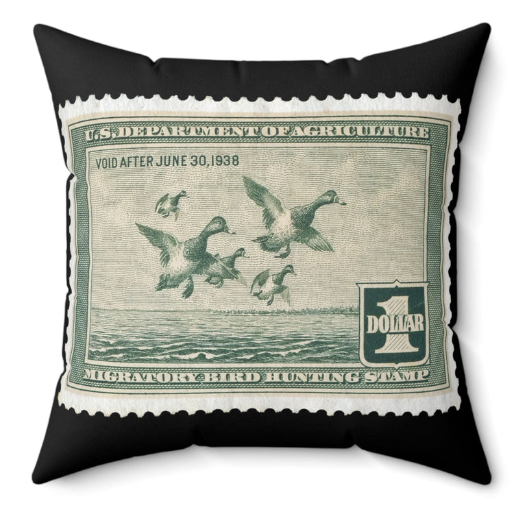 Official 1937-1938 Federal Duck Stamp - Black Pillow