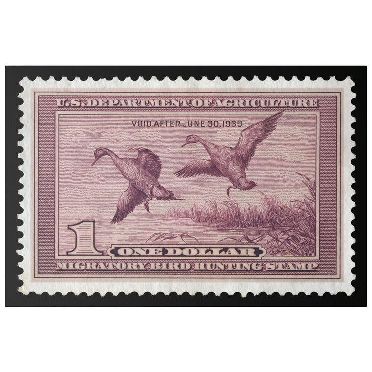 Official 1938 - 1939 Federal Duck Stamp - Canvas Sign