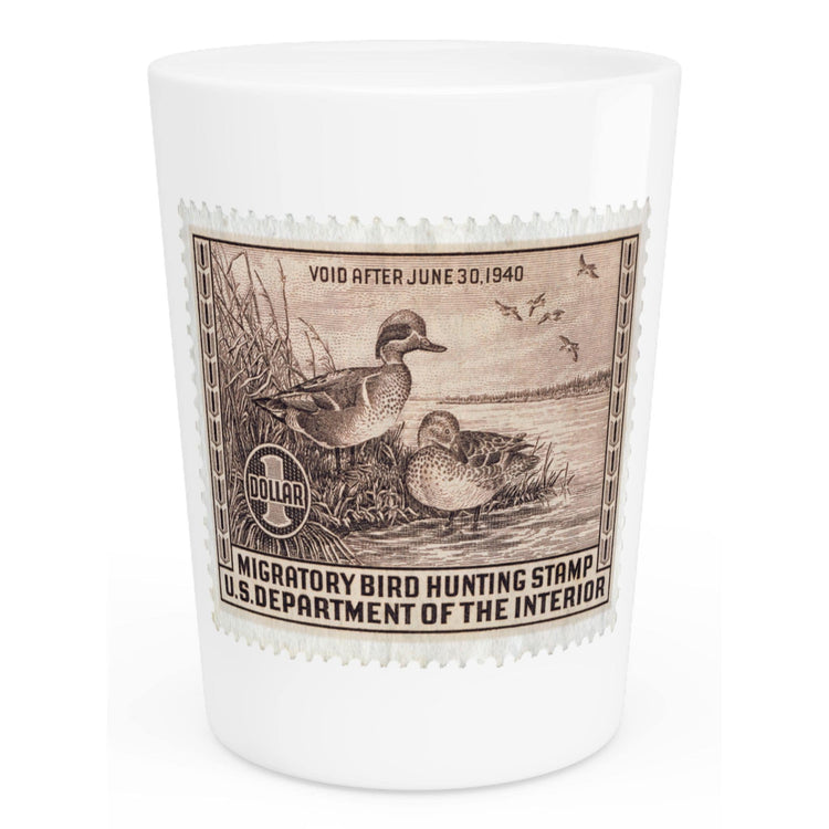 Official 1939-1940 Federal Duck Stamp - Shot Glass