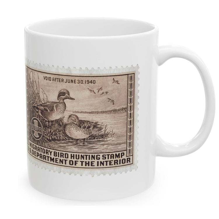 Official 1939-1940 Federal Duck Stamp - White Mug