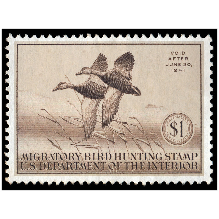 Official 1940 - 1941 Federal  Duck Stamp-Metal Sign