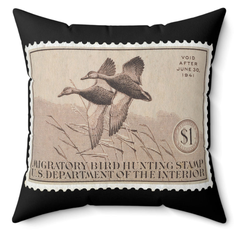 Official 1940-1941 Federal Duck Stamp - Black Pillow