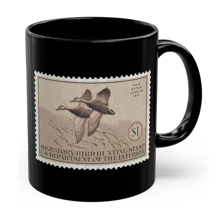 Official 1940-1941 Federal Duck Stamp - Black Mug