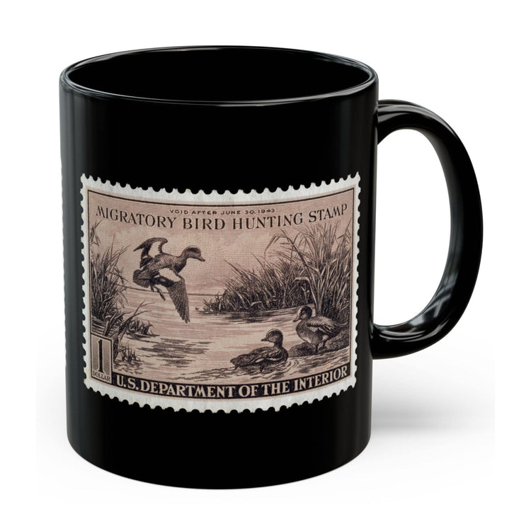 Official 1942-1943 Federal Duck Stamp - Black Mug