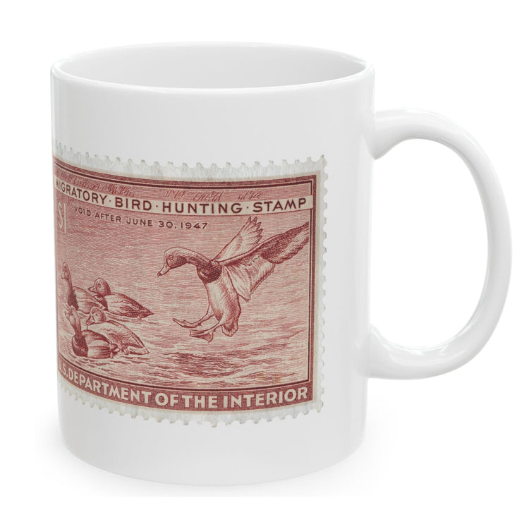 Official 1946-1947 Federal Duck Stamp - White Mug