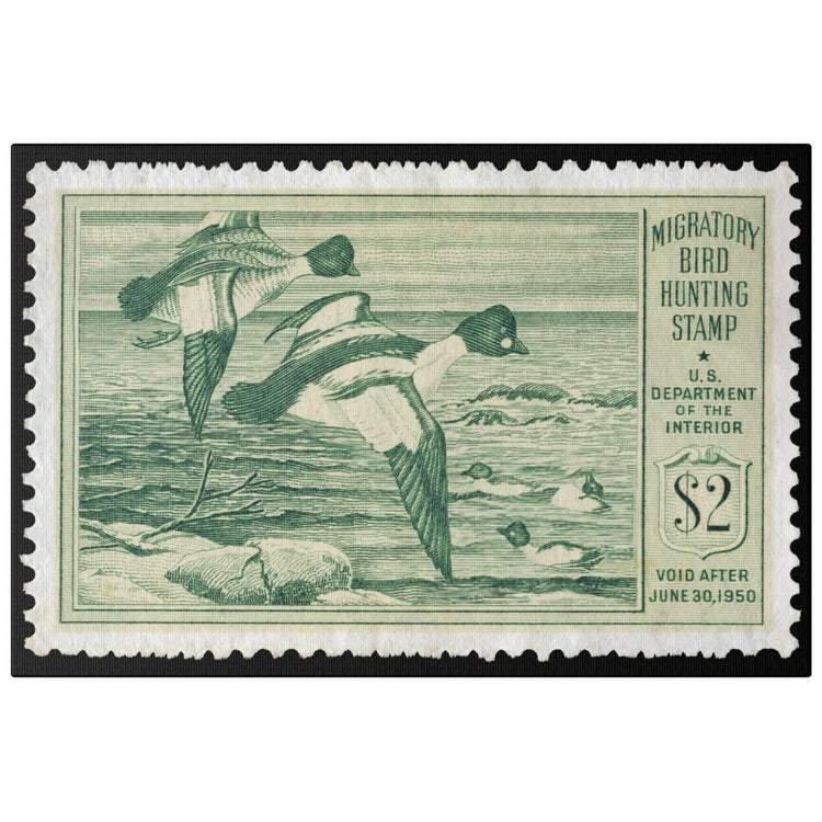 Official 1949 - 1950 Federal Duck Stamp - Canvas Sign