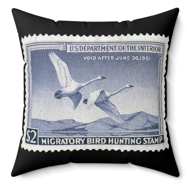 Official 1950-1951 Federal Duck Stamp - Black Pillow