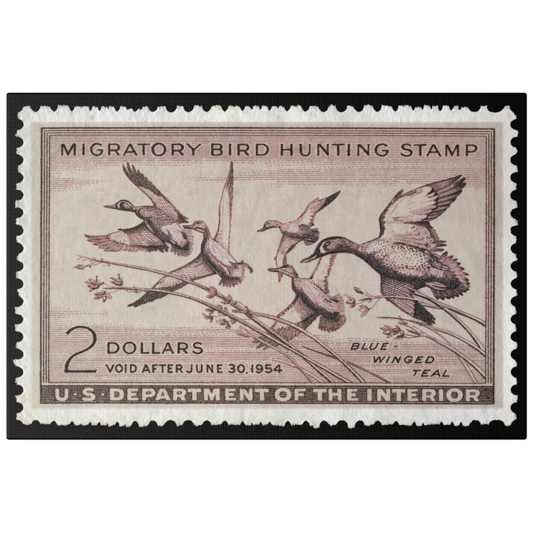 Official 1953 - 1954 Federal Duck Stamp - Canvas Sign