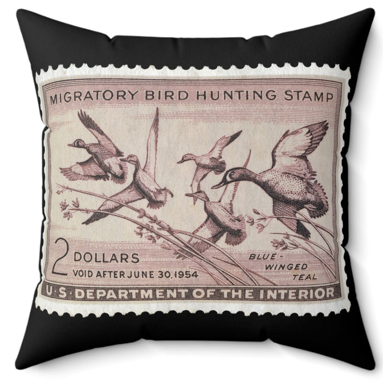 Official 1953-1954 Federal Duck Stamp - Black Pillow