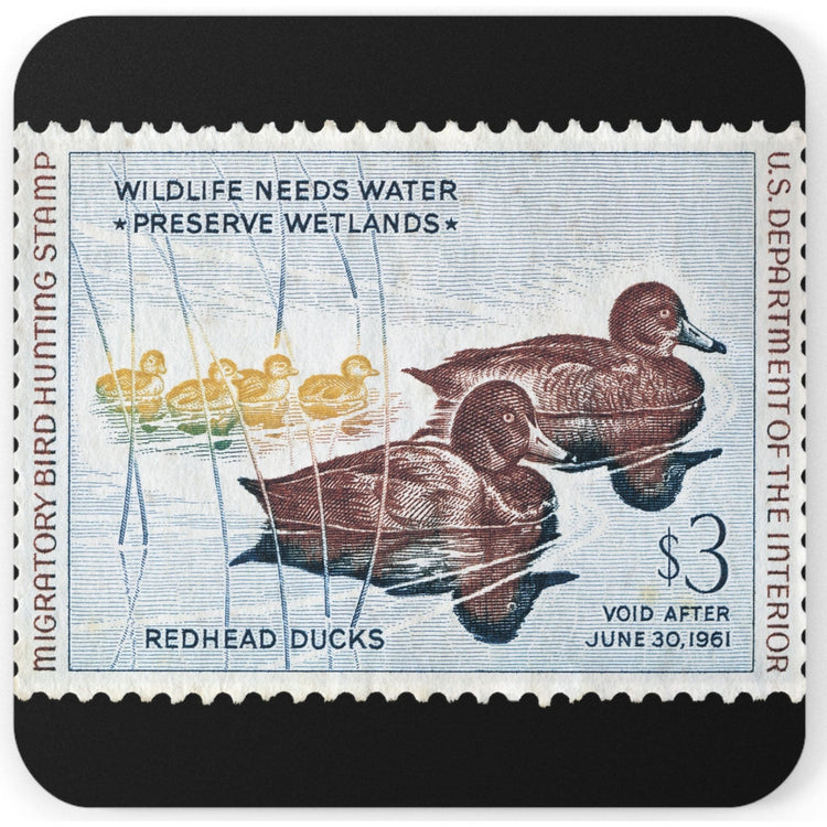 Official 1960-1961 Federal Duck Stamp - Cork Back Coaster