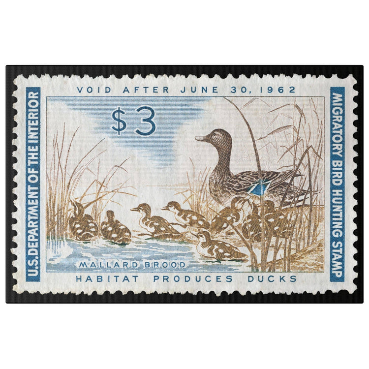 Official 1961 - 1962 Federal Duck Stamp - Canvas Sign