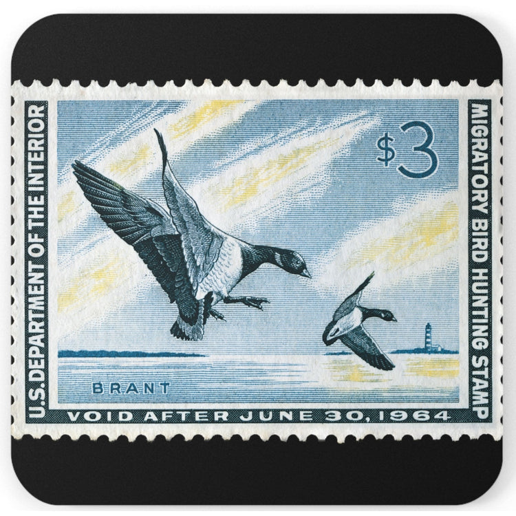 Official 1963-1964 Federal Duck Stamp - Cork Back Coaster