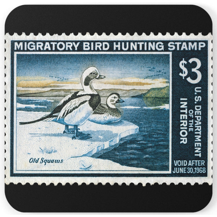 Official 1967-1968 Federal Duck Stamp - Cork Back Coaster