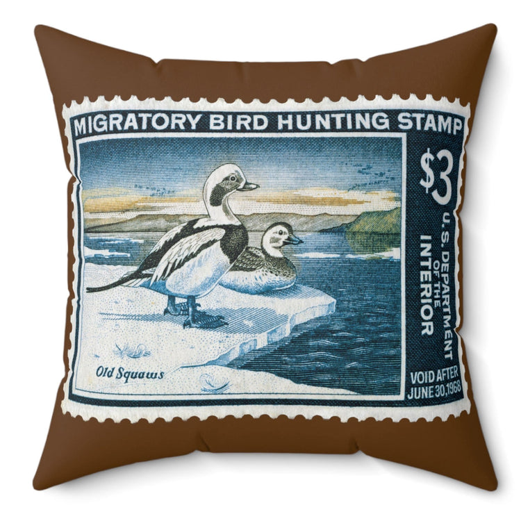 Official 1967-1968 Federal Duck Stamp - Brown Pillow