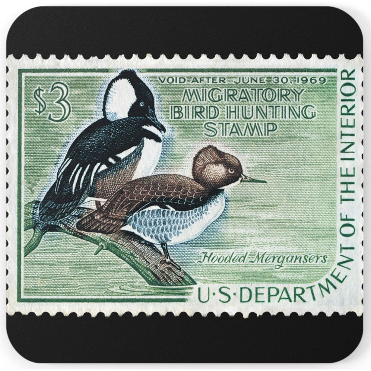 Official 1968-1969 Federal Duck Stamp - Cork Back Coaster