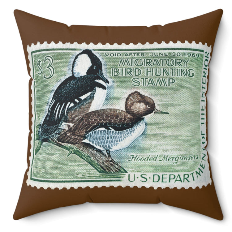 Official 1968-1969 Federal Duck Stamp - Brown Pillow