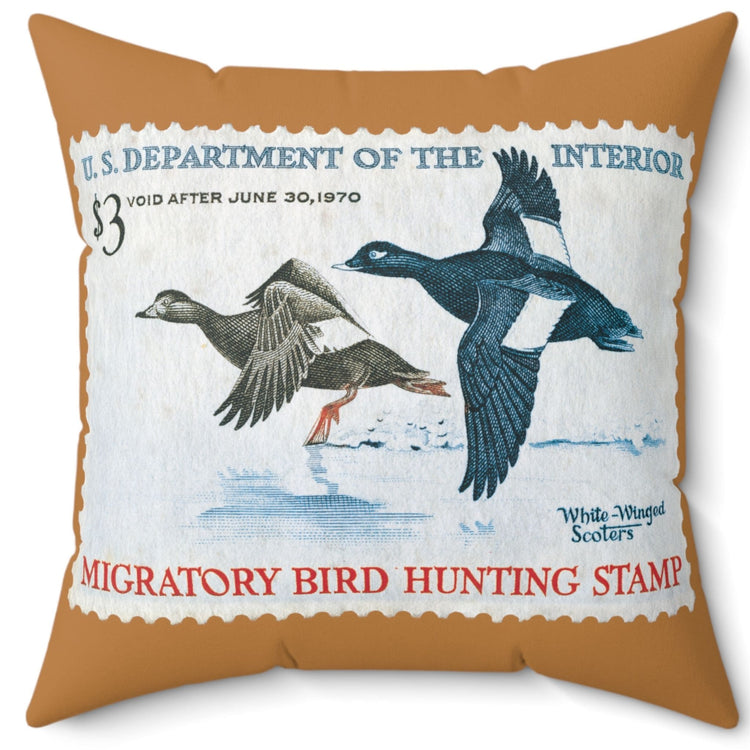 Official 1969-1970 Federal Duck Stamp - Light Brown Pillow