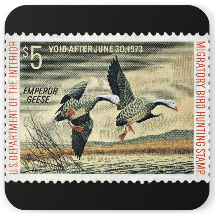 Official 1972-1973 Federal Duck Stamp - Cork Back Coaster