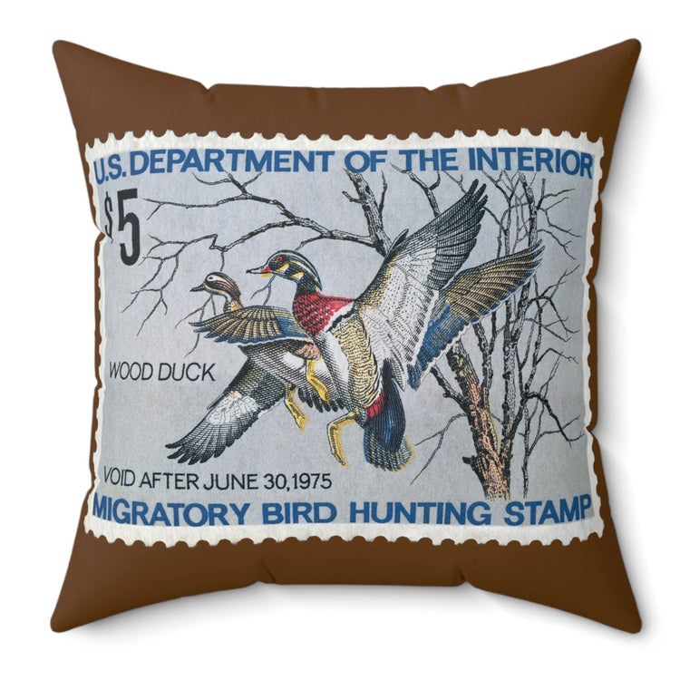 Official 1974-1975 Federal Duck Stamp - Brown Pillow