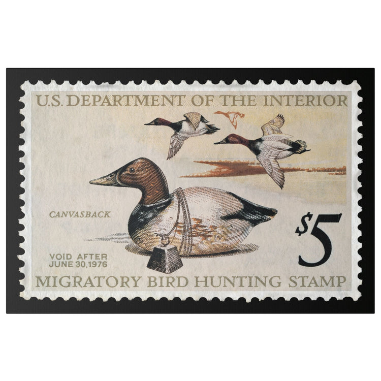 Official 1975 - 1976 Federal Duck Stamp - Canvas Sign