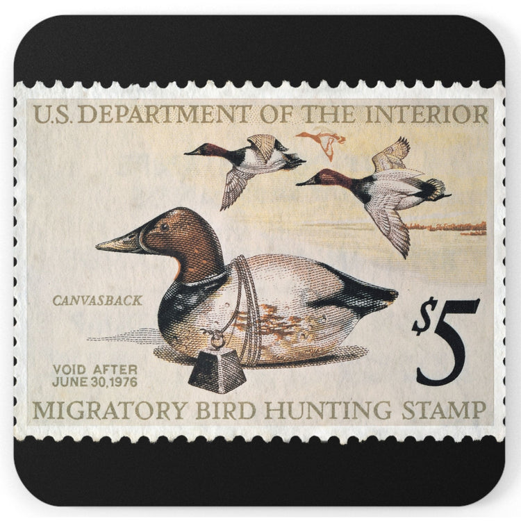 Official 1975-1976 Federal Duck Stamp - Cork Back Coaster