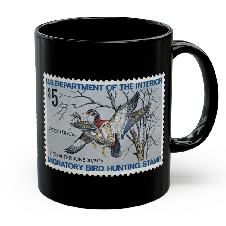 Official 1974-1975 Federal Duck Stamp - Black Mug