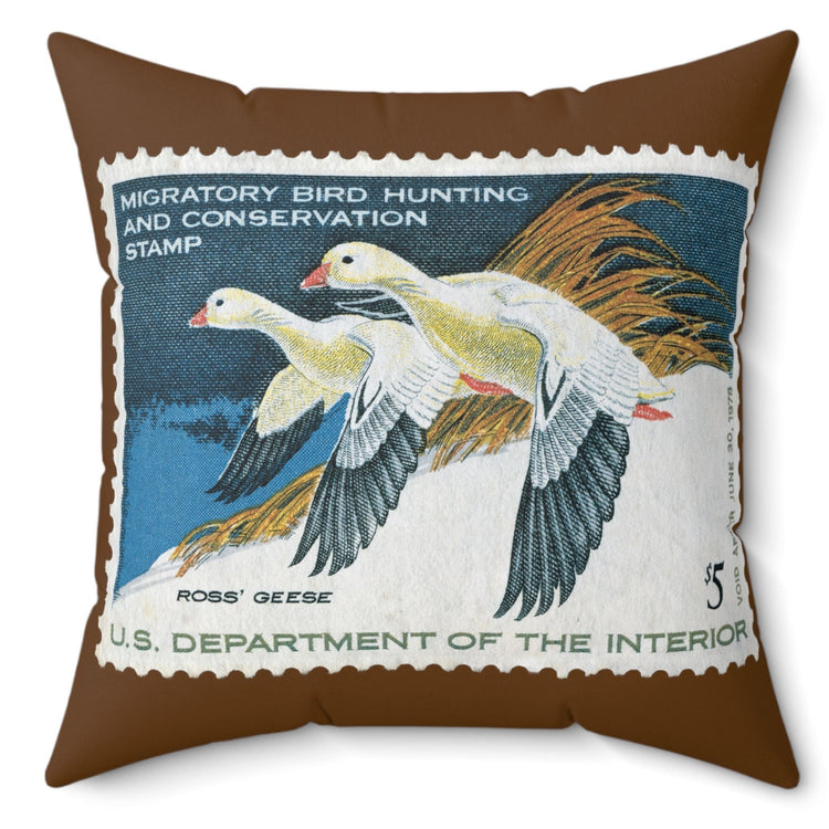 Official 1977-1978 Federal Duck Stamp - Brown Pillow