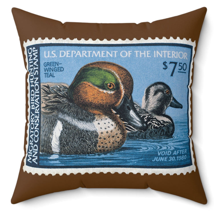 Official 1979-1980 Federal Duck Stamp - Brown Pillow