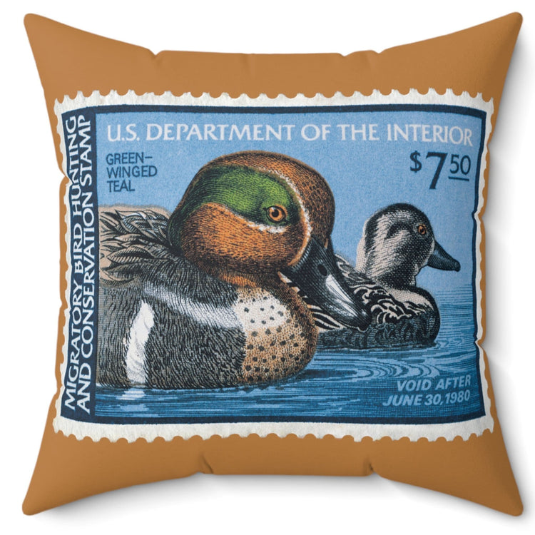 Official 1979-1980 Federal Duck Stamp - Light Brown Pillow