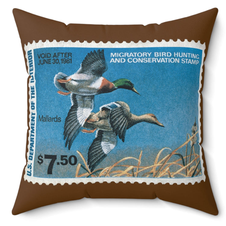 Official 1980-1981 Federal Duck Stamp - Brown Pillow