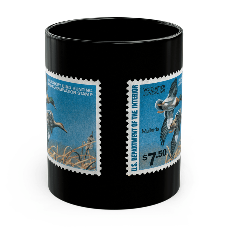 Official 1980-1981 Federal Duck Stamp - Black Mug