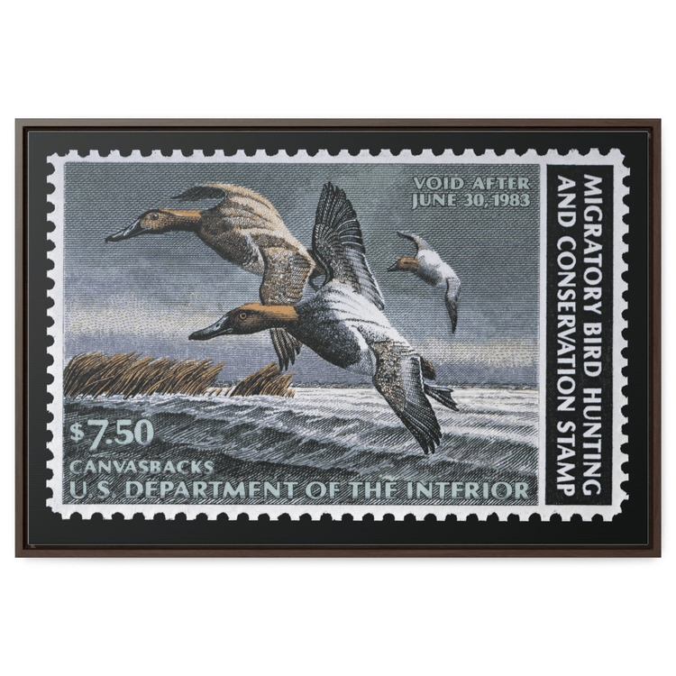 Official 1982 - 1983 Federal Duck Stamp - Canvas Sign