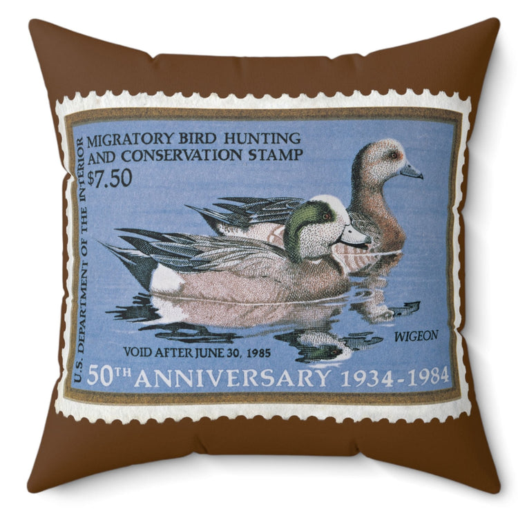 Official 1984-1985 Federal Duck Stamp - Brown Pillow