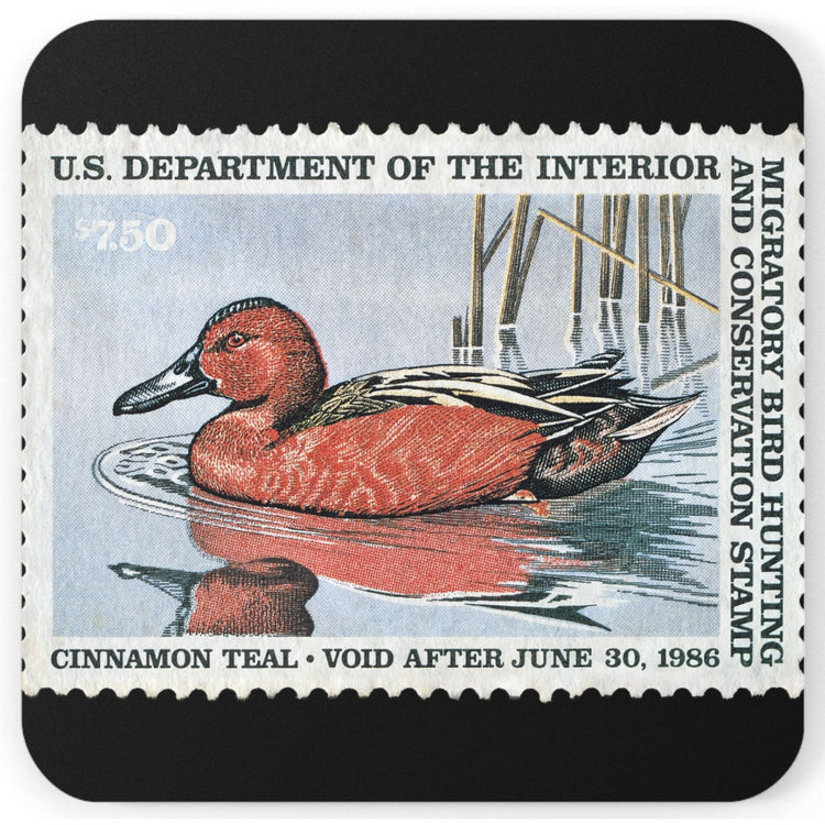 Official 1985-1986 Federal Duck Stamp - Cork Back Coaster