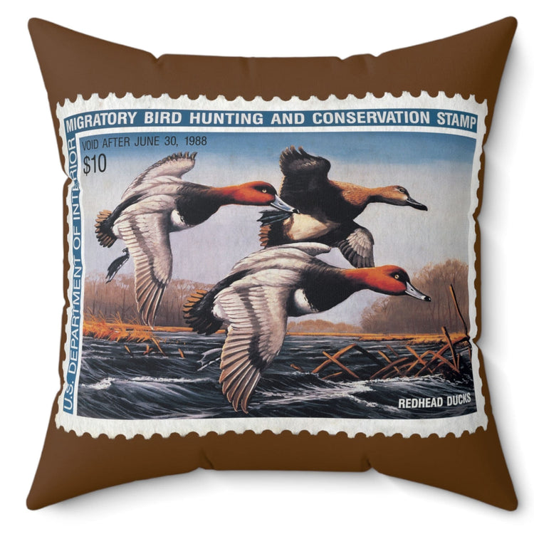 Official 1987-1988 Federal Duck Stamp - Brown Pillow