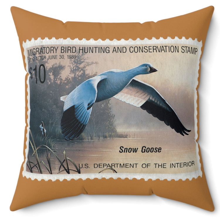 Official 1988-1989 Federal Duck Stamp - Light Brown Pillow