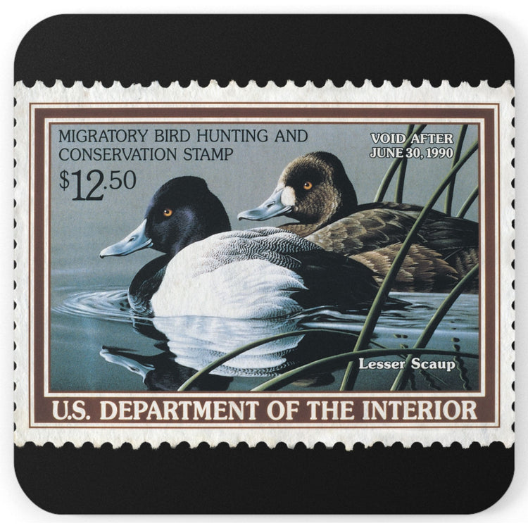 Official 1989-1990 Federal Duck Stamp - Cork Back Coaster