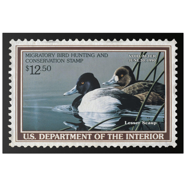 Official 1989 - 1990 Federal Duck Stamp - Canvas Sign