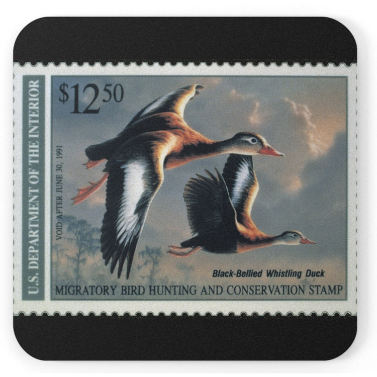 Official 1990-1991 Federal Duck Stamp - Cork Back Coaster