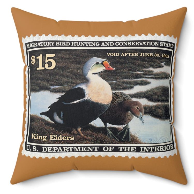 Official 1991-1992 Federal Duck Stamp - Light Brown Pillow