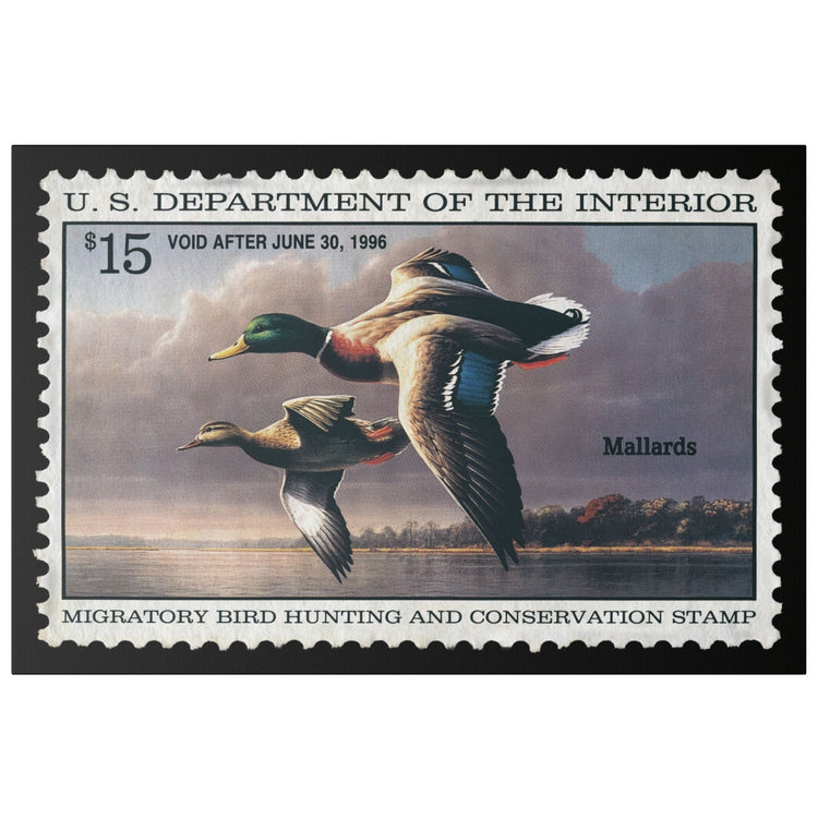 Official 1995 - 1996 Federal Duck Stamp - Canvas Sign