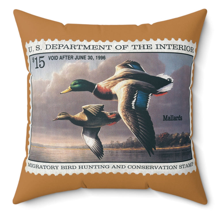 Official 1995-1996 Federal Duck Stamp - Light Brown Pillow