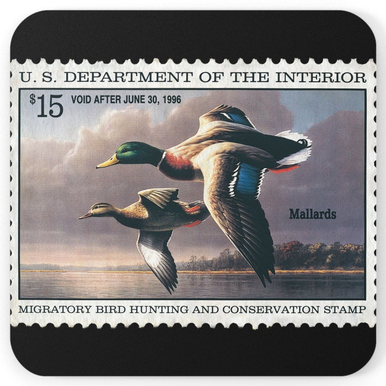 Official 1995-1996 Federal Duck Stamp - Cork Back Coaster