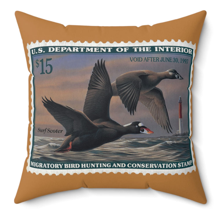 Official 1996-1997 Federal Duck Stamp - Light Brown Pillow