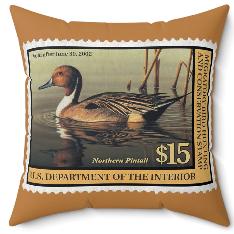 Official 2001-2002 Federal Duck Stamp - Light Brown Pillow