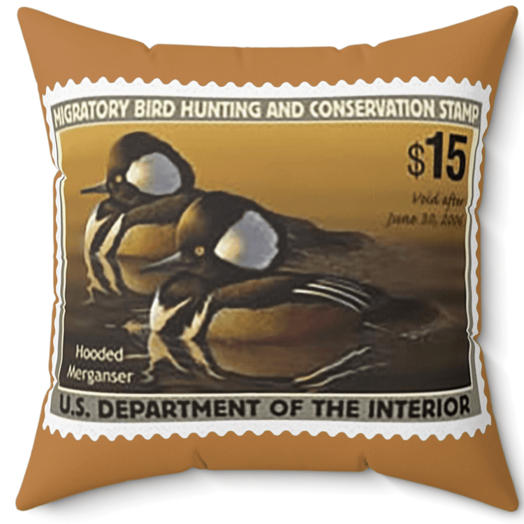 Official 2005-2006 Federal Duck Stamp - Light Brown Pillow