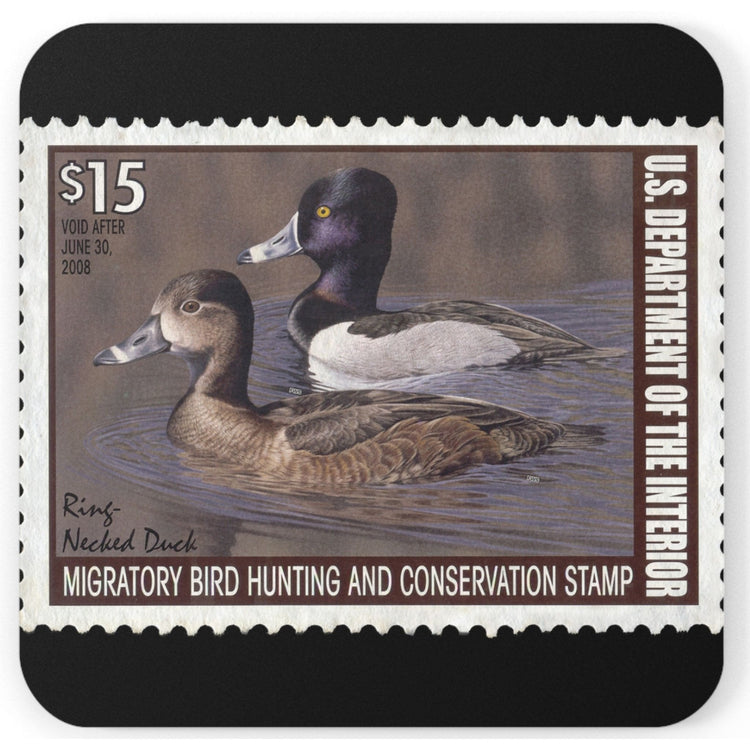 Official 2007-2008 Federal Duck Stamp - Cork Back Coaster