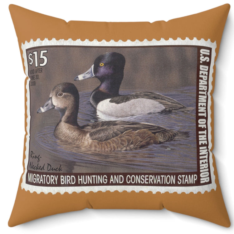 Official 2007-2008 Federal Duck Stamp - Light Brown Pillow